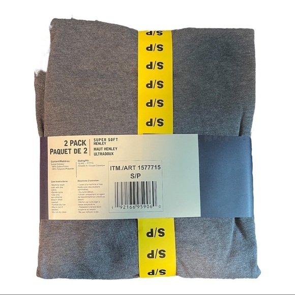 NEW Weatherproof 2pk Super Soft Henley | Size S - Picture 2 of 3